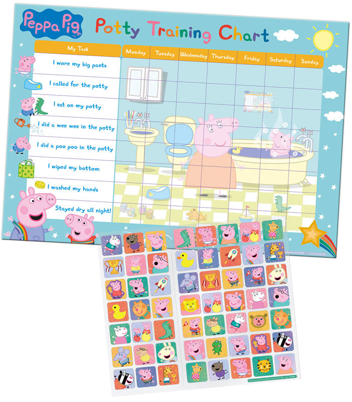 Peppa Pig Potty Training Reward Chart and Stickers