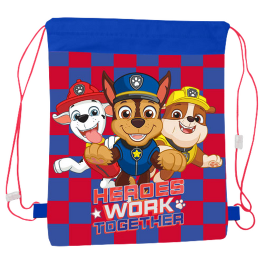 Paw Patrol Drawstring Bag - Marshall, Chase, Rubble