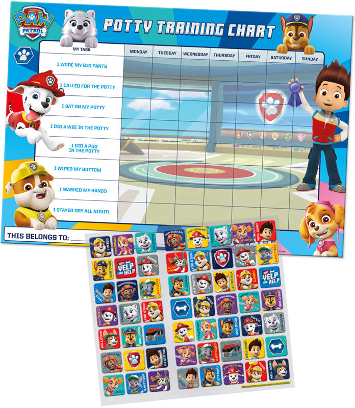Paw Patrol Potty Training Reward Chart and Stickers