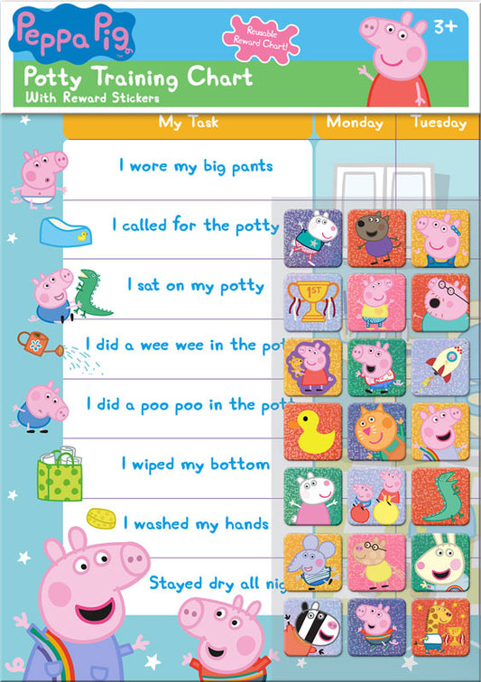 Peppa Pig Potty Training Reward Chart and Stickers